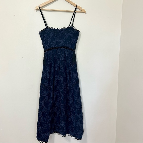 Sau Lee Layla Eyelet Prom Evening Dress in Navy sz 0 - Picture 5 of 5